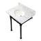 Kingston Brass KVPB30MOQ0 30-Inch Carrara Marble Console Sink, Marble White/Matte Black KVPB30MOQ0 - alternate 1